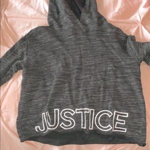 black justice cropped hoodie